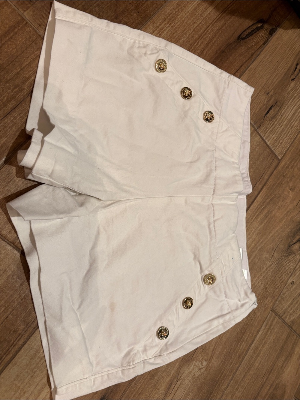 Lilly Pulitzer Cream High-Rise Shorts with Gold Buttons